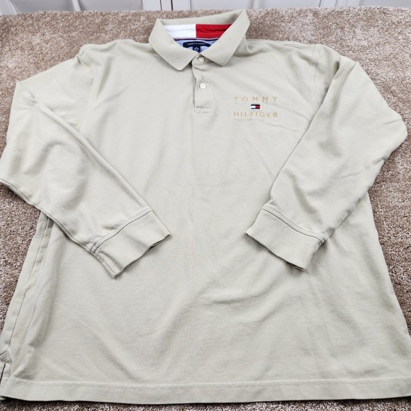 Tommy Hilfiger Shirt Long Sleeve Size XL Tan Preppy Designer - Picture 1 of 5